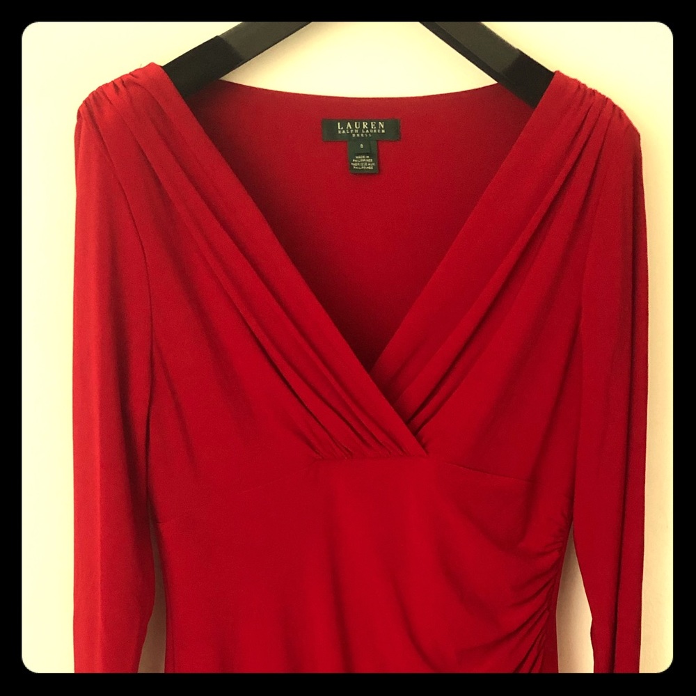 Red sz 8 Ralph Lauren knit dress